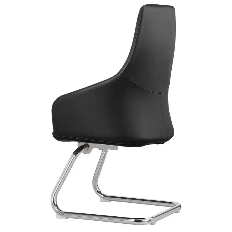 Ergonomic Faux Leather Office Chair Iron Sled Base Adjustable Height 330 lbs Capacity