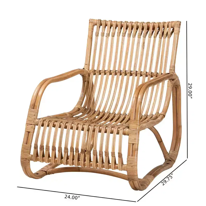 Blanca Natural Rattan Accent Chair Brown - bali & pari