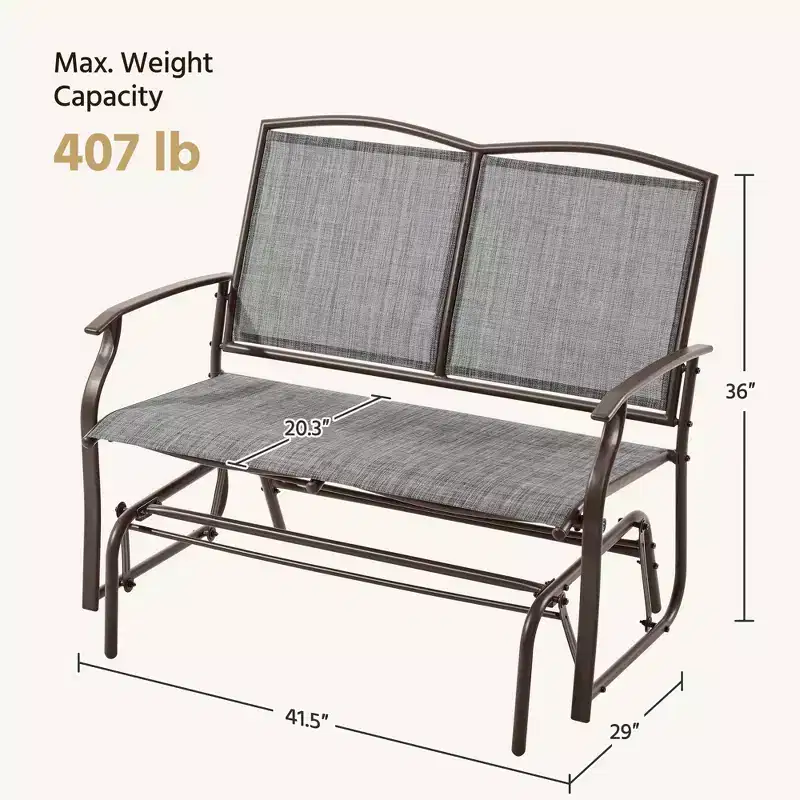 Yaheetech Patio Swing Glider Bench with Steel Frame