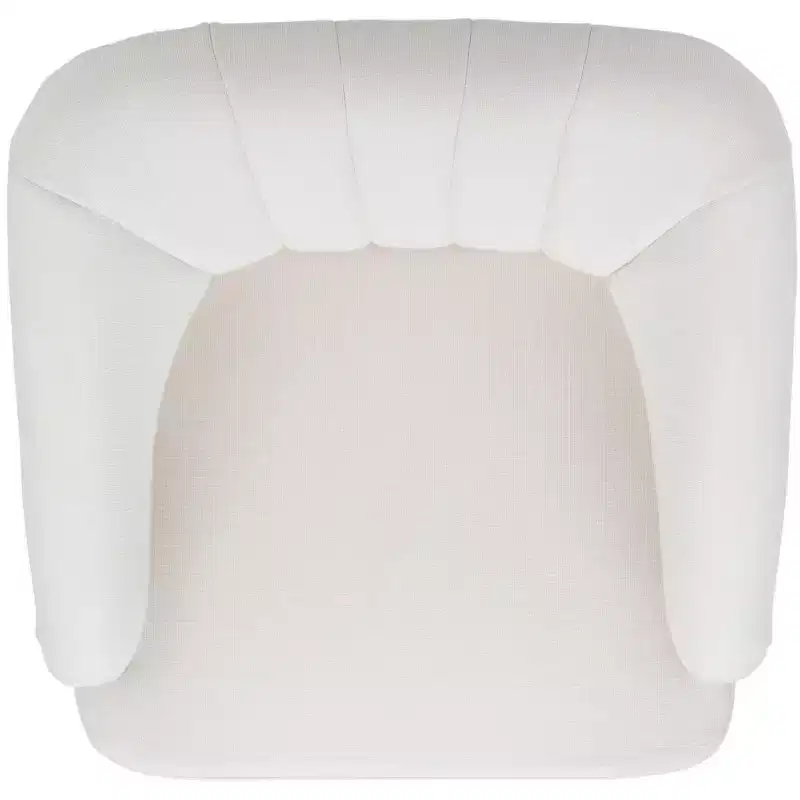 White Upholstered Accent Chair – Solid Wood Frame, 275 lbs Capacity