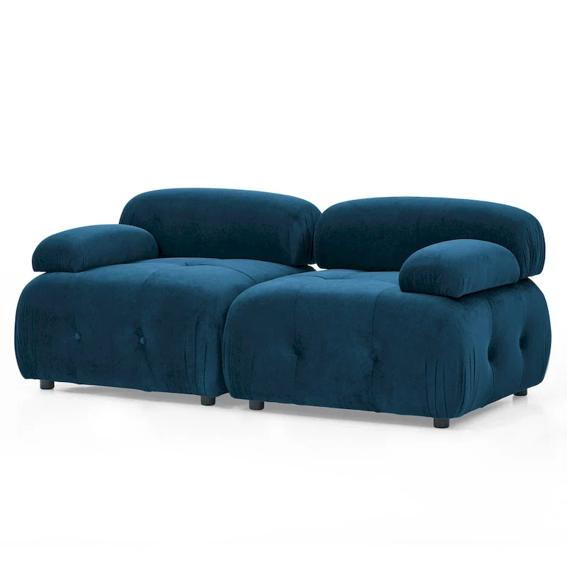 Blue 93 Modular L-Shaped 4-Seat Sectional Sofa with Reversible Ottoman