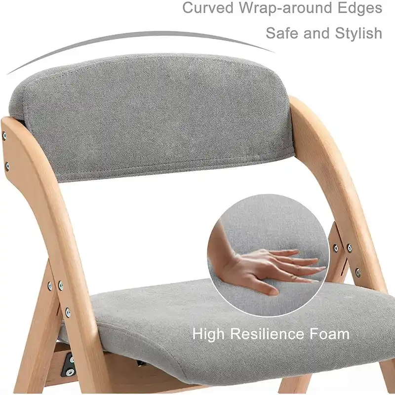 Wooden Stackable Dining Folding Chairs with Padded Seats(Set of 4)