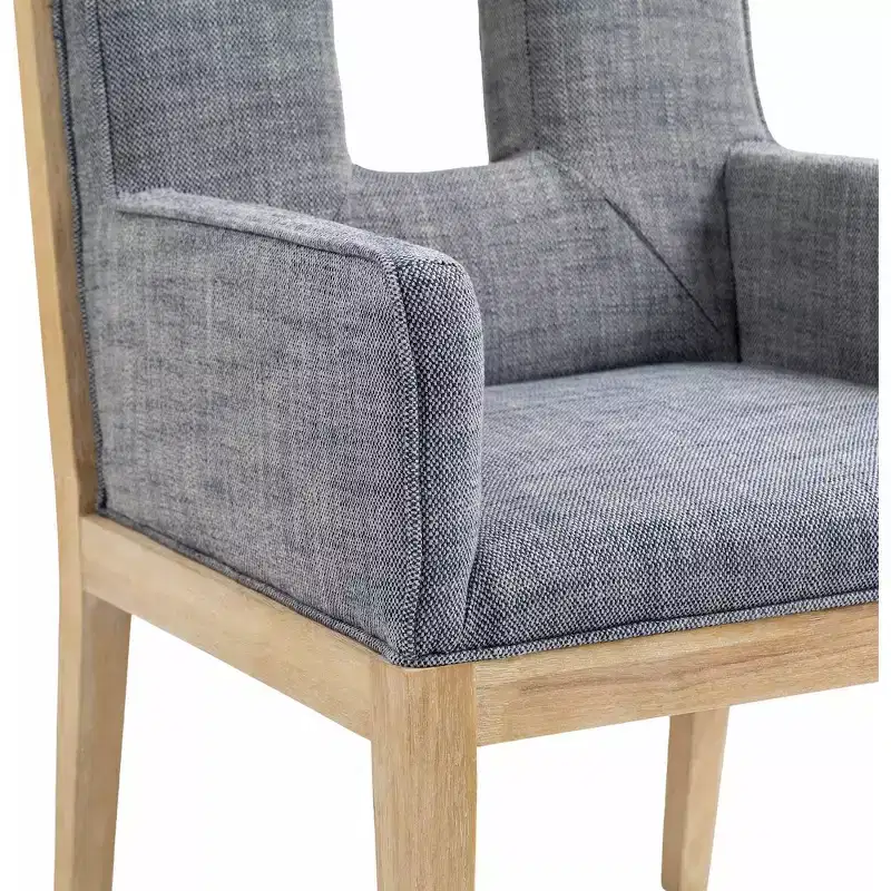 Meridian Furniture,Gwendolyn Linen Textured Fabric Dining Arm Chair