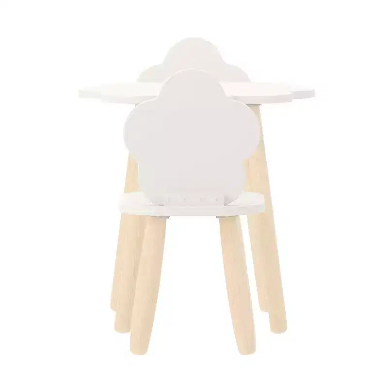 Buzz & Bloom Kids 3-Piece Wood Cloud-Shaped Table and Chairs Set