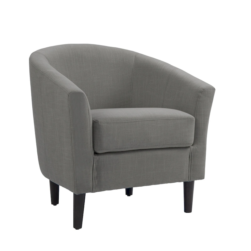 2 Set Modern Linen Barrel Accent Chairs Club Armchair