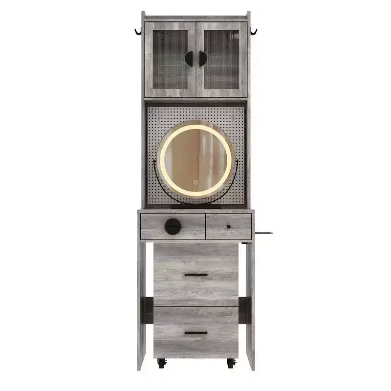 Karl Home Makeup Vanity Set with LED Lights and Power Outlets