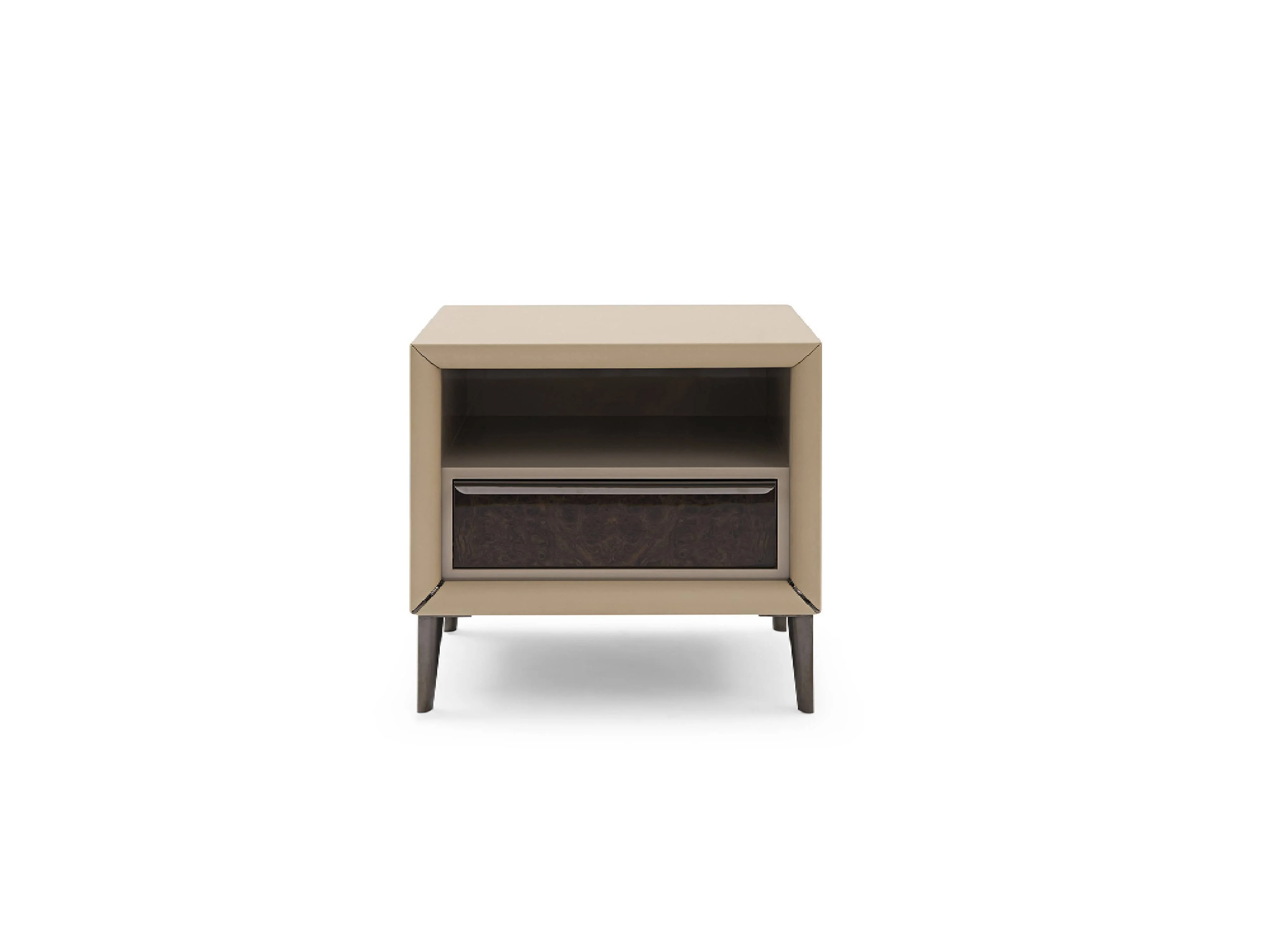 High Classic Leather Bedside Nightstand for Elegant Bedrooms