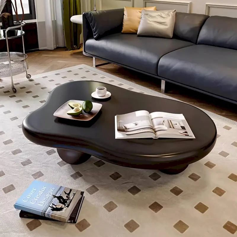 48 Modern Coffee Table, Cloud Shaped, Wood