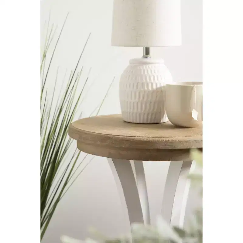 Kate and Laurel Linsley Round Wood Side Table, 16 Diameter, Rustic Brown