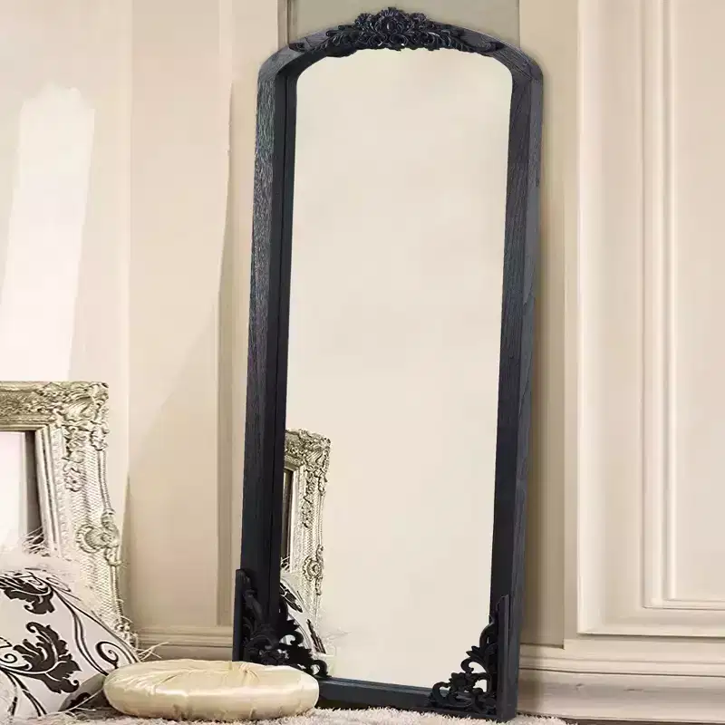Solid Wood Arched Full Length Floor Mirror 27
