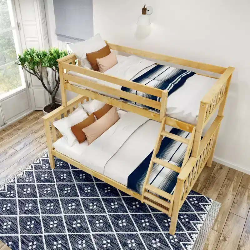 Solid Wood Twin over Full Bunk Bed, No Box Spring Needed, Low VOC, 400 lb Capacity