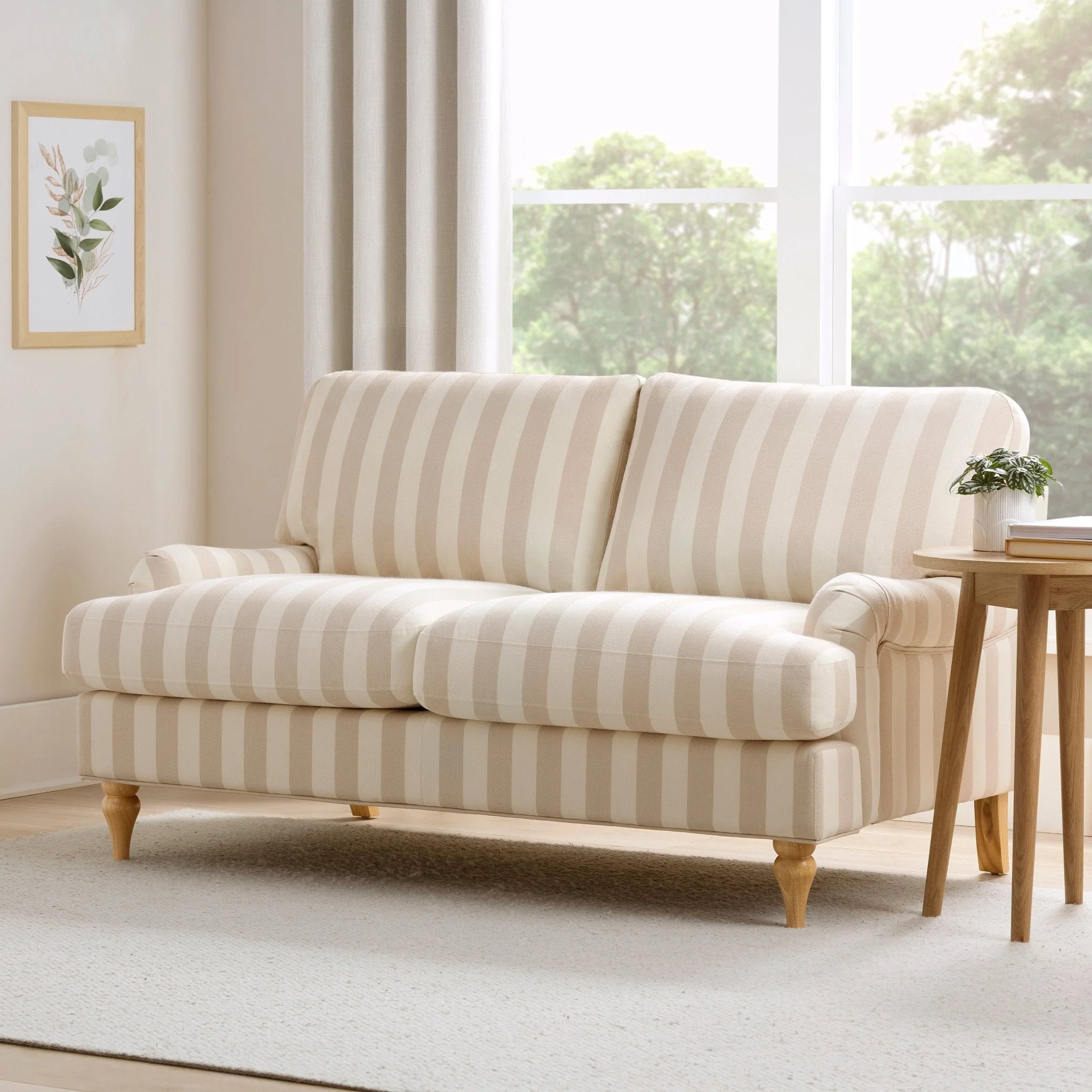 2 Seater Sofa - Natural Stripe