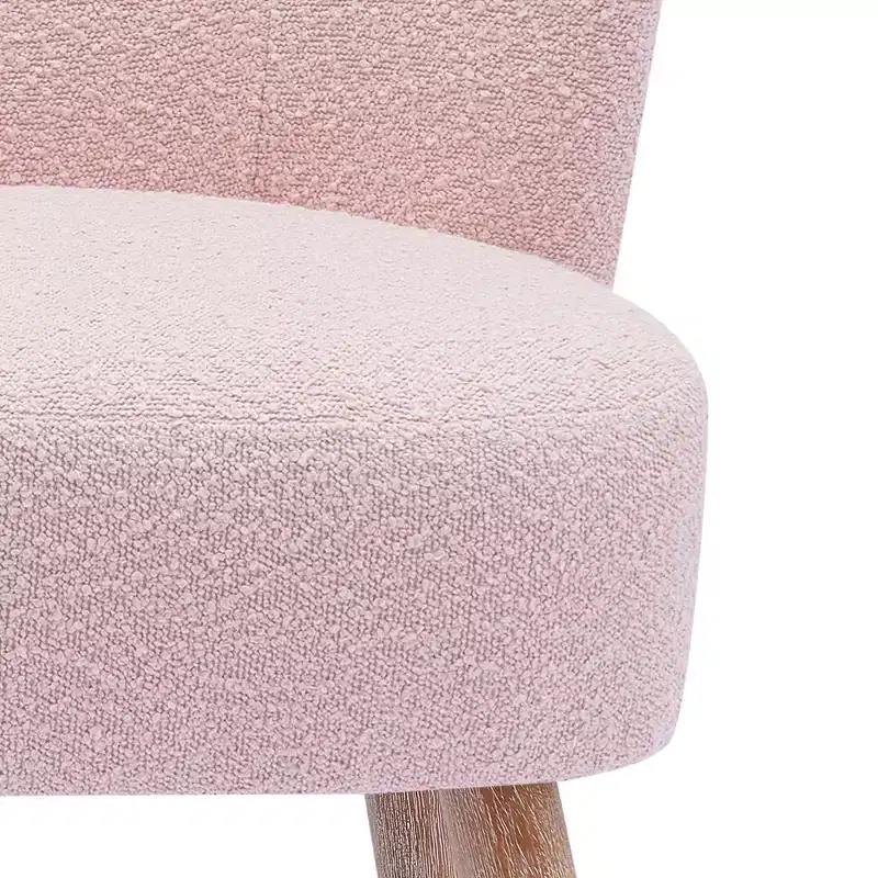 WestinTrends 25.5 Wide Upholstered Boucle Accent Chair with Ottoman Foot Stool Set