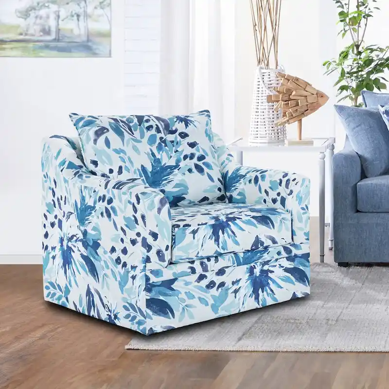 New Classic Furniture Anatasia Pillow Back Swivel Chair, Made in USA