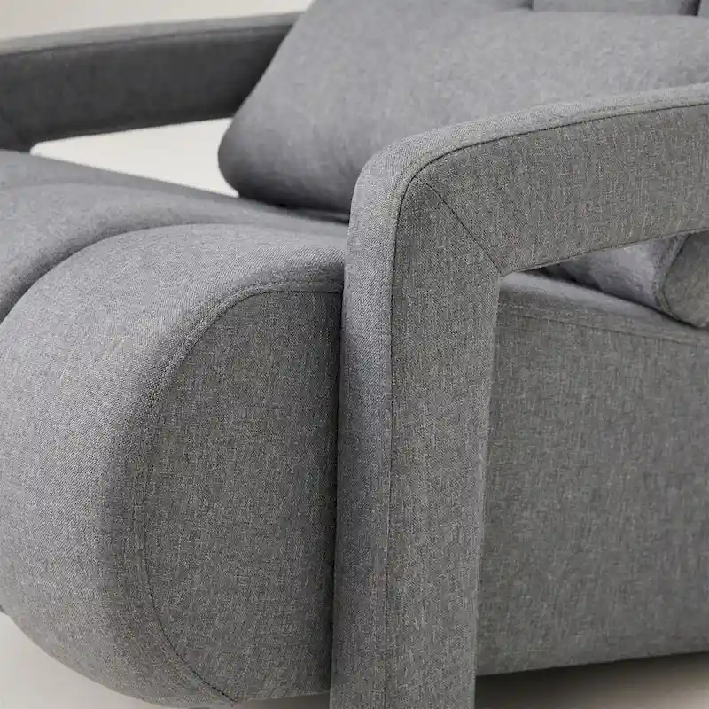 Modern Linen Upholstered Accent Chair with 1 Pillow, Set of 1