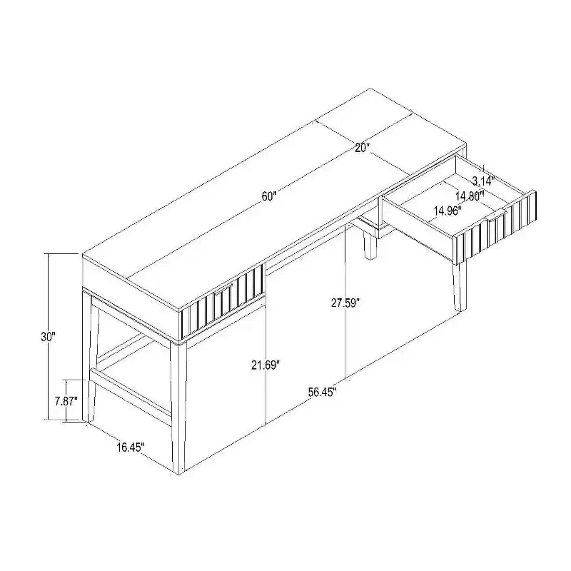 Thousand Oaks Wood Scalloped Desk - Threshold designed with Studio McGee