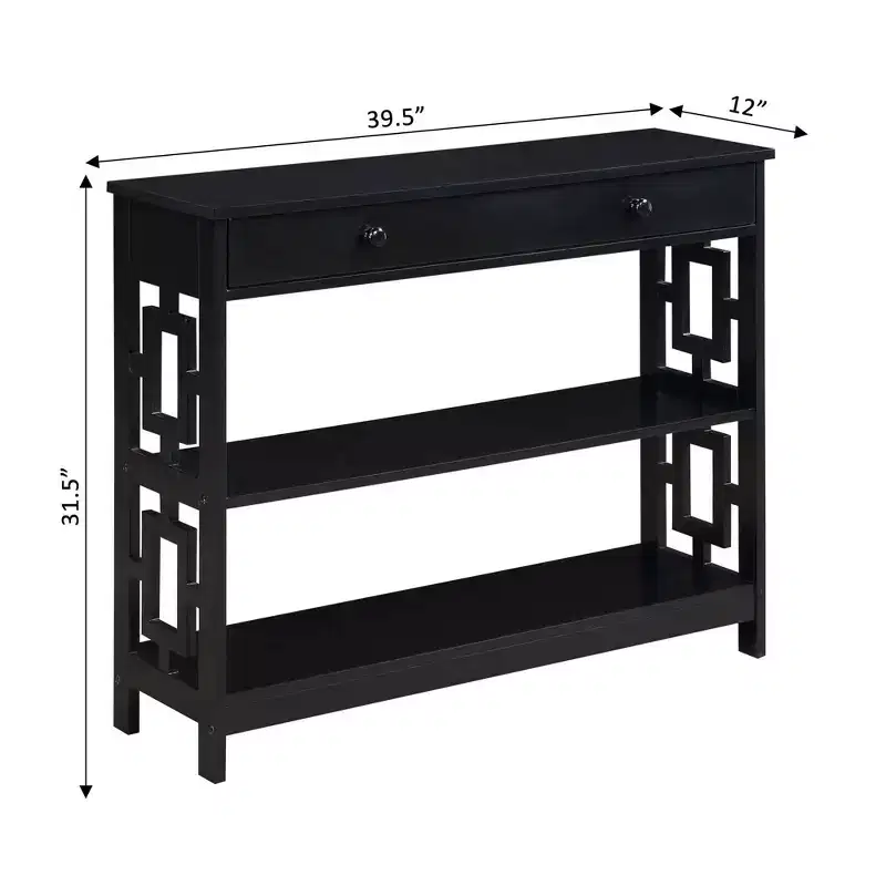 Town Square 1 Drawer Console Table with Shelves - Breighton Home