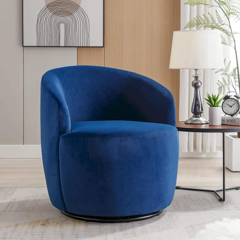 25.6 Swivel Barrel Chair with Black Coating