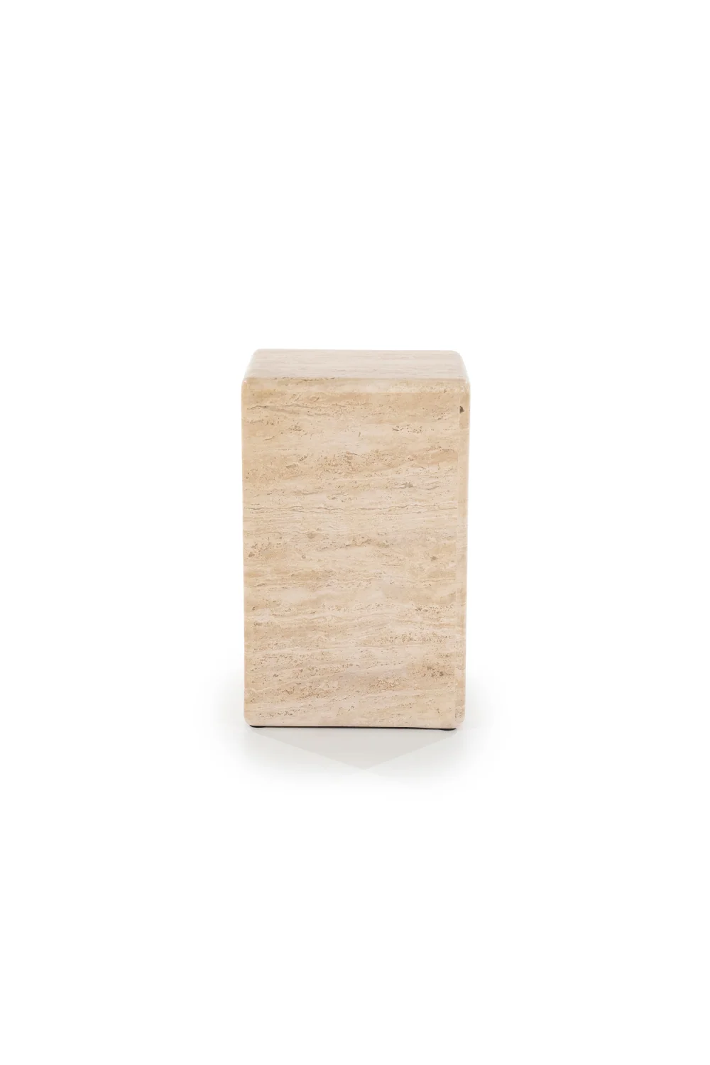 Square Travertine Side Table
