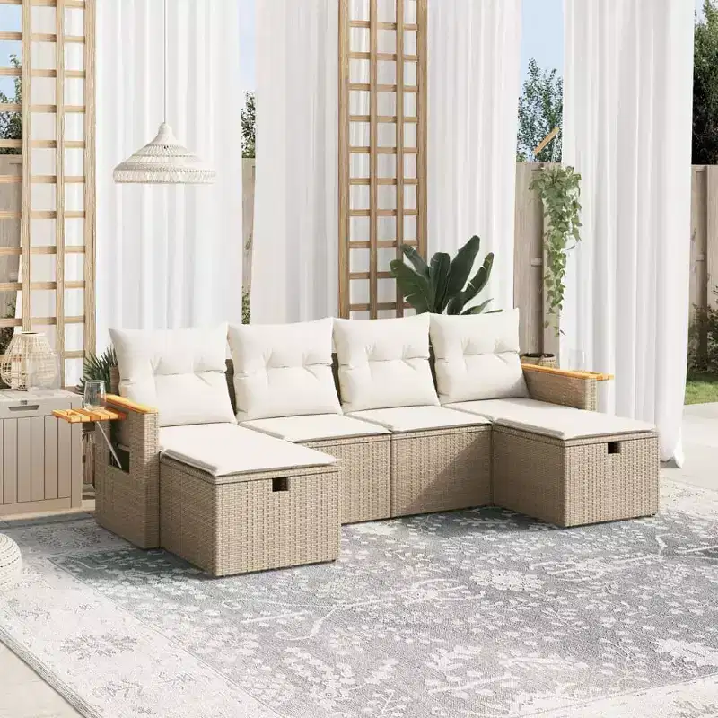 vidaXL Garden Sofa Set PE rattan set Modular