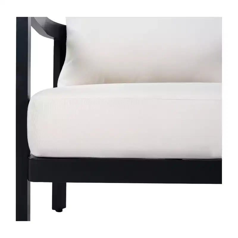Christopher Knight Home Miguel Modern Aluminium Patio Accent Chair with Curved Backrest and Cushion