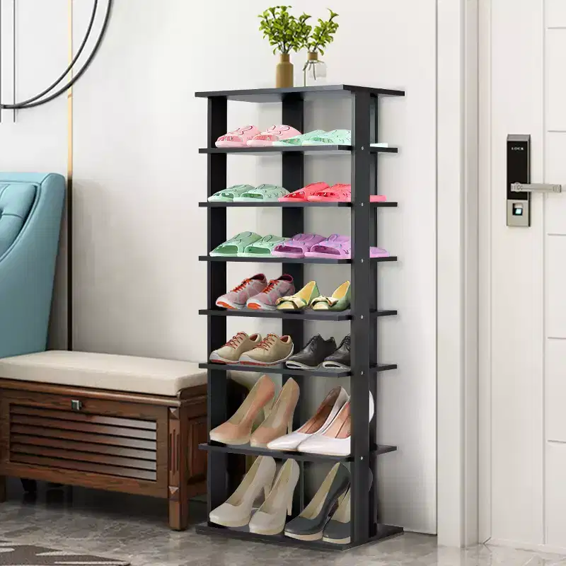 7-Tier Dual Shoe Rack, Practical Free Standing Storage Shelves, Concise Design