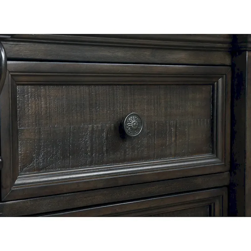 Roundhill Furniture Farson Distressed Dark Walnut Finish 4-piece Bedroom Set