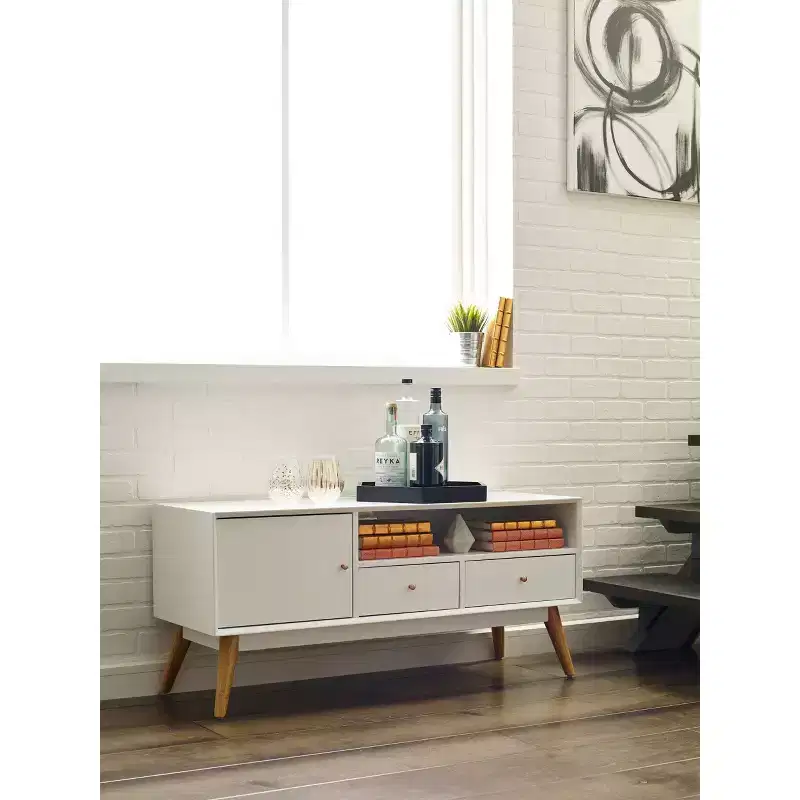 Lilou TV Stand for TVs up to 53" French White - Adore Decor