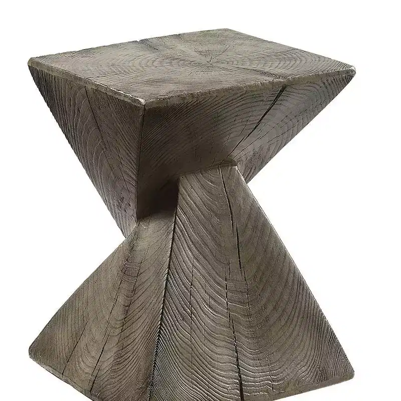 13" Zahi Accent Table Weathered Oak Finish - Acme Furniture: Modern Rectangle Cement, Space-Saving Design