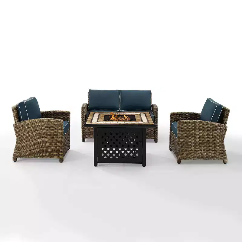 4pc Bradenton Outdoor Steel Fire Pit Set - Crosley