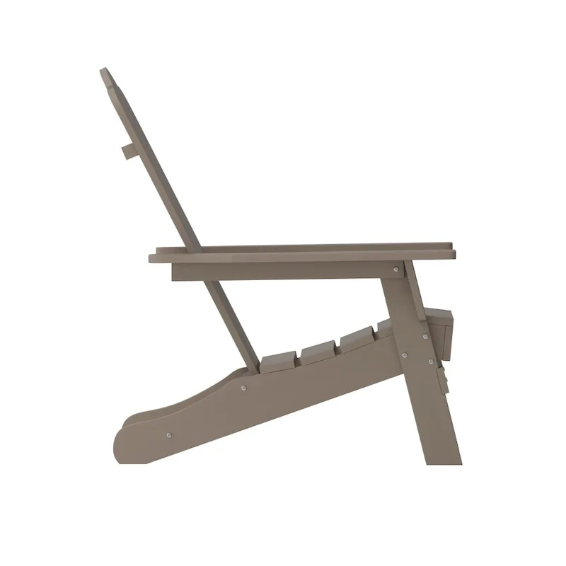 Set of 4 All-Weather Adirondack Chairs with Cupholders