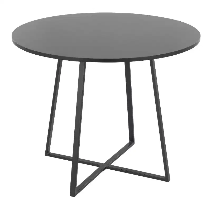 MDF Dining Table Black Metal/Black
