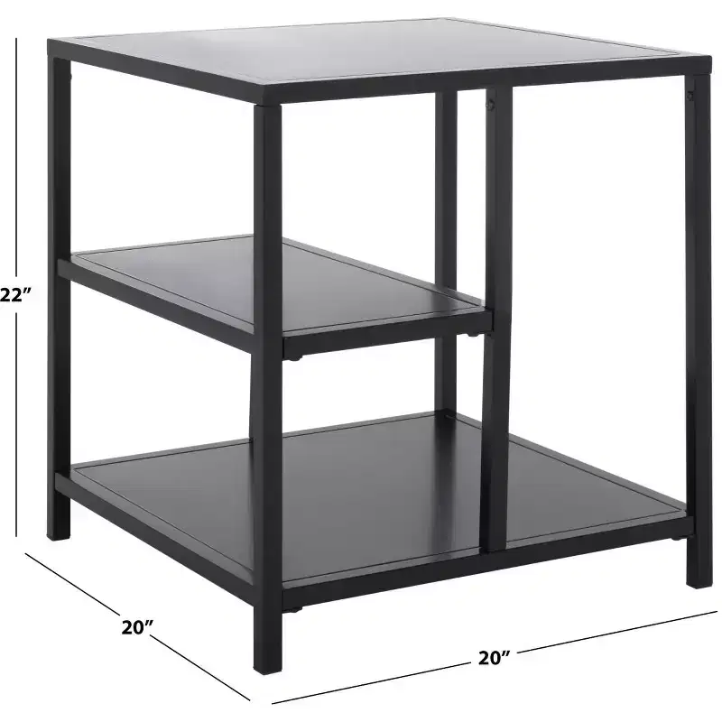 Hodge Metal 3 Shelf Accent Table - SFV9557 - Black - Safavieh Couture