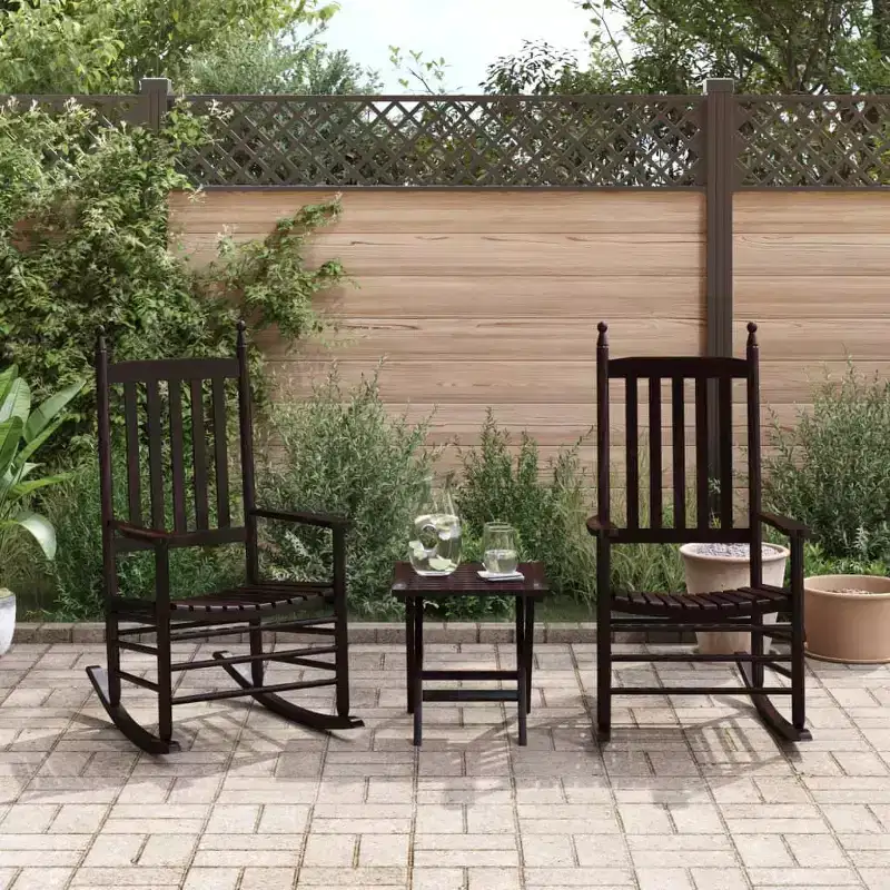 vidaXL Rocking Chair Solid poplar wood Standard Rocking Chair