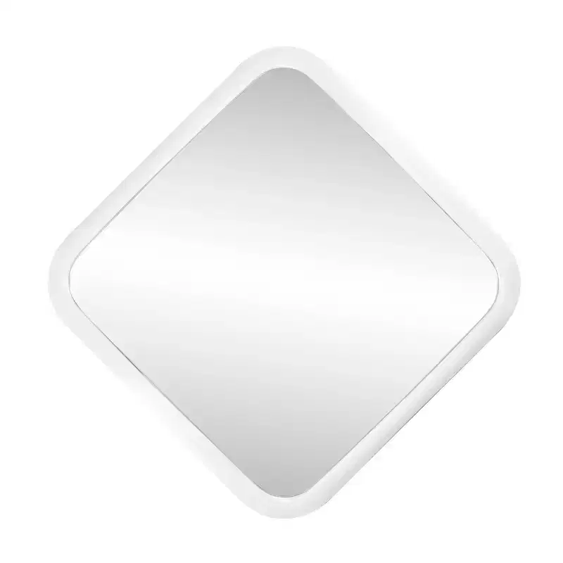 Square  Framed Wall Mirror White: 16.5