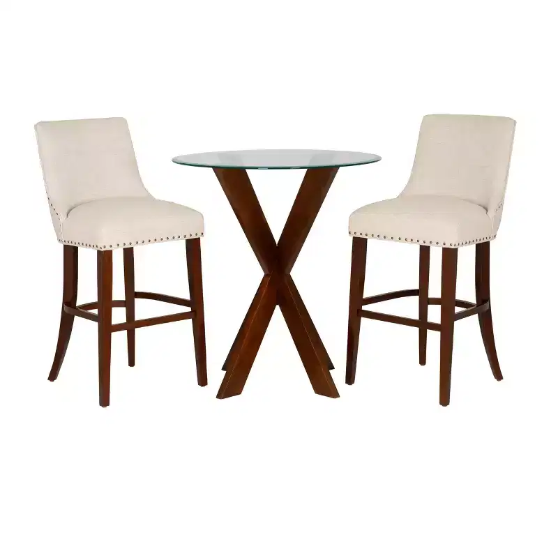 Powell 3pc Axbridge Pub Dining Set Espresso/Natural