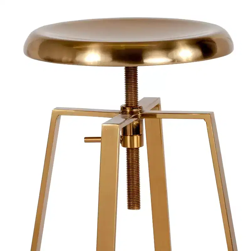 Merrick Lane Industrial Style Bar Stool with Height Adjustable Swivel Seat