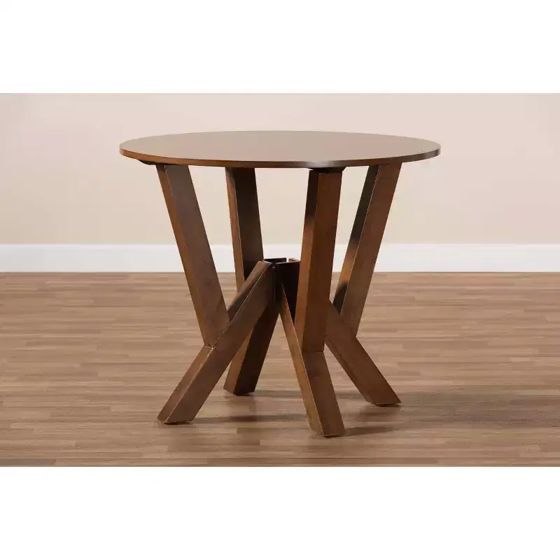 35 Irene Wide Round Wood Dining Table - Baxton Studio