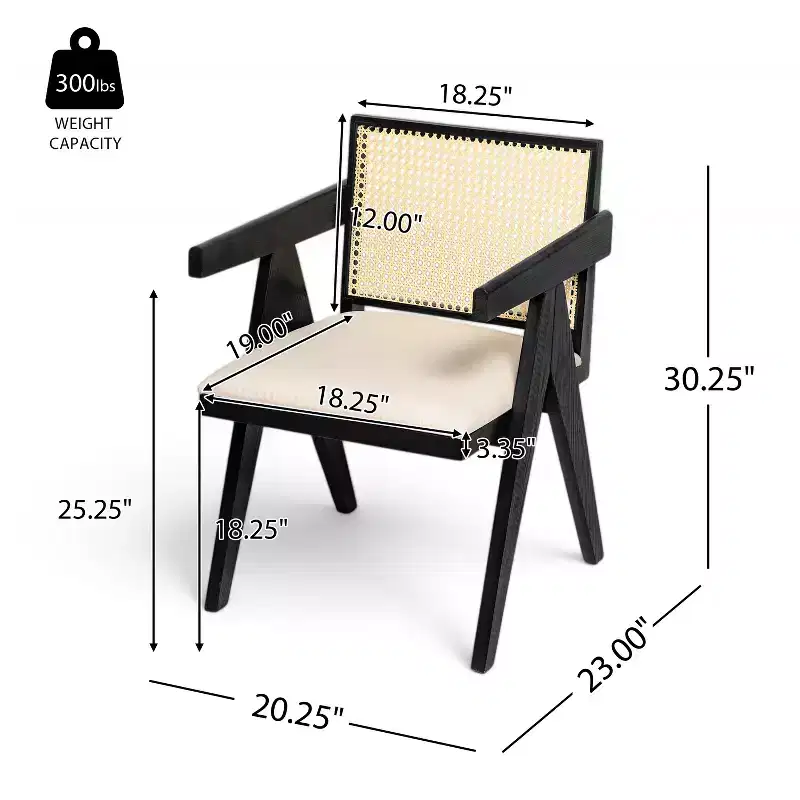 Christopher Knight Home Randall Rubberwood and Cane Upholstered Arm Dining Chair(Set of 2)