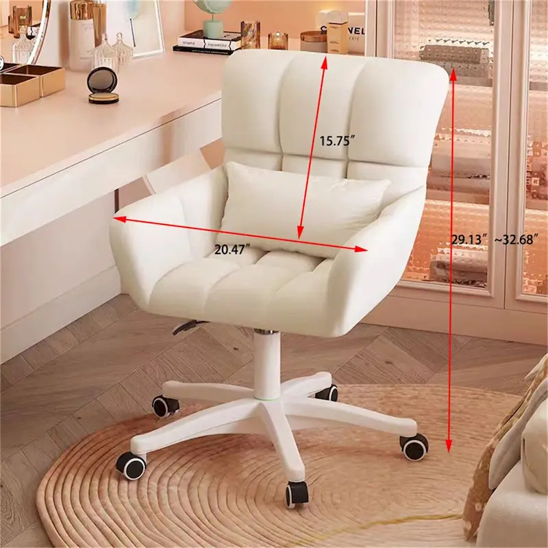 Upholstered Task Chair,Home Office Desk Chair with pillow,360Swivel
