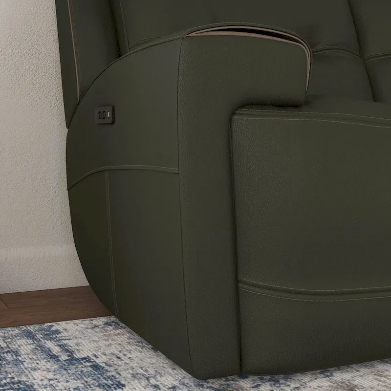 Top Grain Leather Power Reclining Sofa with Power Headrests and Zero Gravity