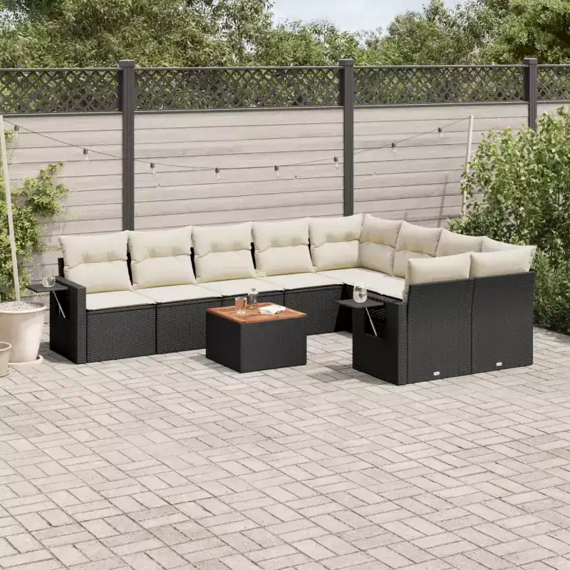 vidaXL Modern Outdoor Sofa Set with Cushions