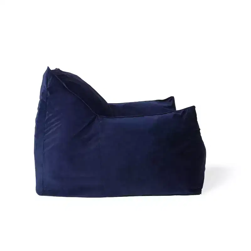 Loubar Modern Velveteen Armrests Bean Bag Chair Navy Blue - Christopher Knight Home