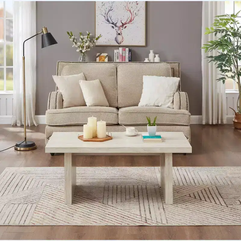 Roundhill Furniture Cavira Modern Faux Marble Living Room Coffee Table