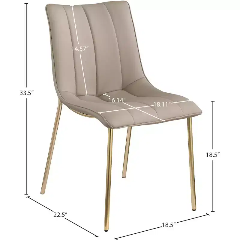 Meridian Furniture,Isla Vegan Leather Dining Chair, Set of 2