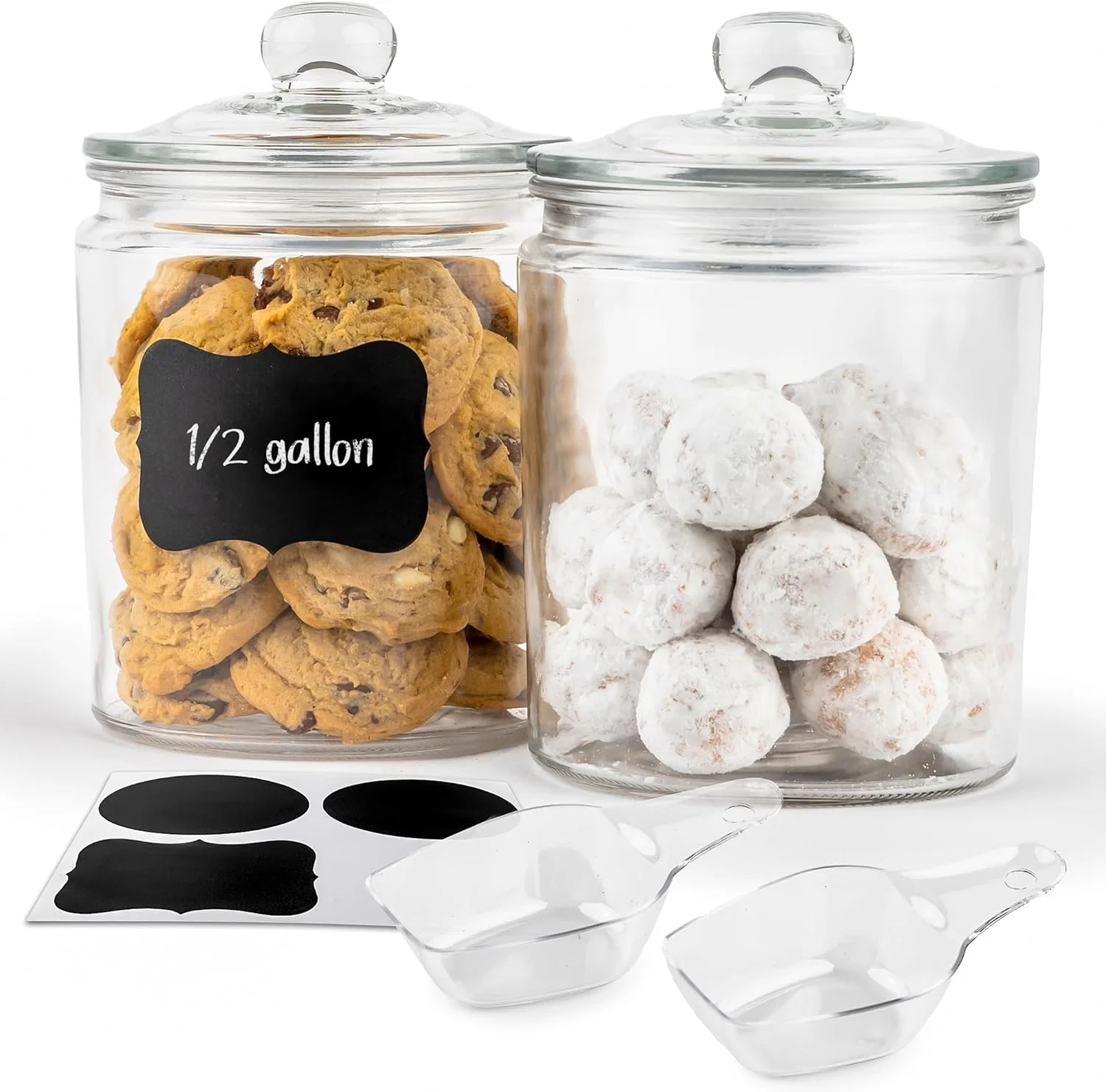 Glass Storage Containers with Airtight Lids, Set of 2