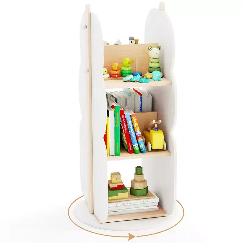 Kids' 360° Rotating Bookshelf with 5 Shelves