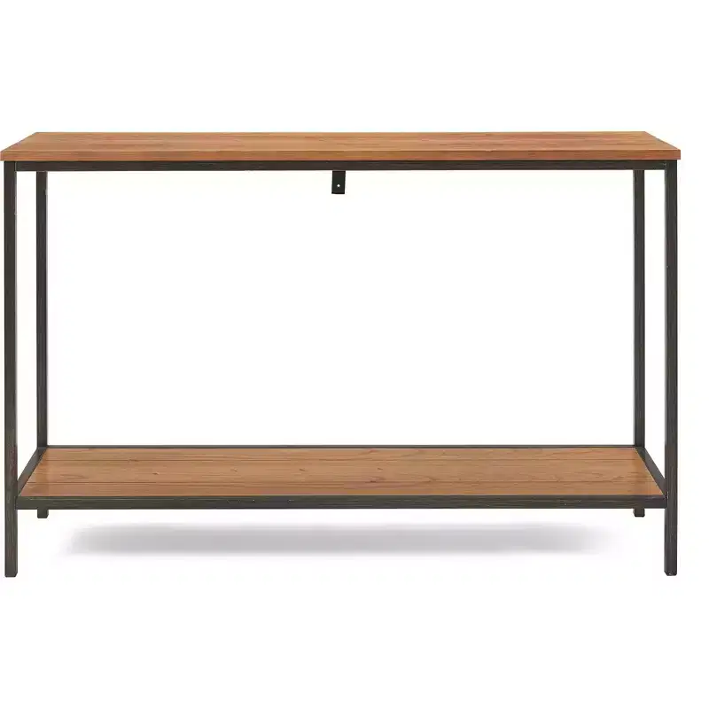 Nolan 2 Tier Console Table Brown - ClickDecor: Rustic Charm, Iron Frame, Entryway Display