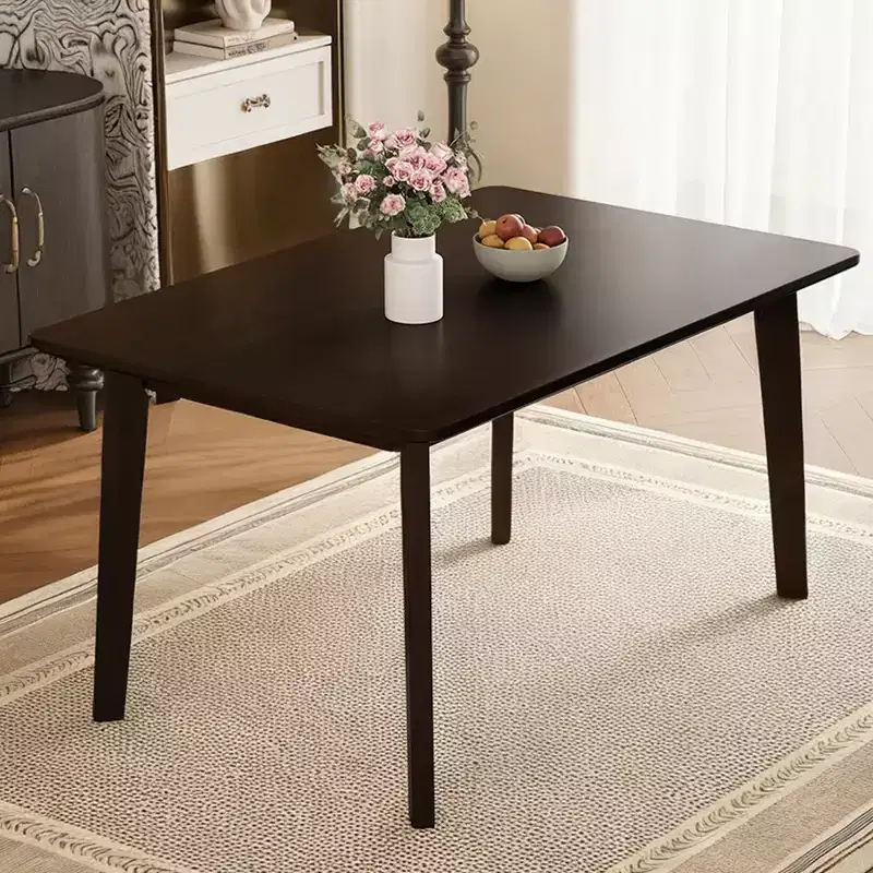 5-Piece Rustic Dining Set with Wood Table and 4 Upholstered Chairs in Espresso
