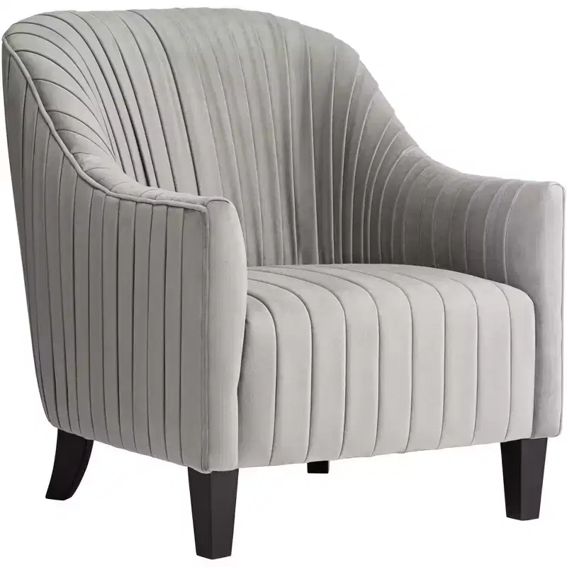 Gray Pleated Occasional Chair